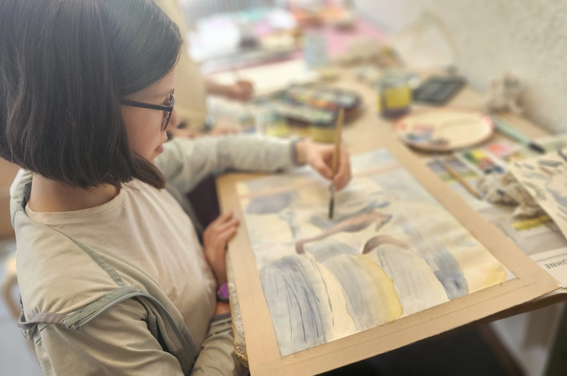 Großformatiges Aquarellmalen für Kinder und Jugendliche